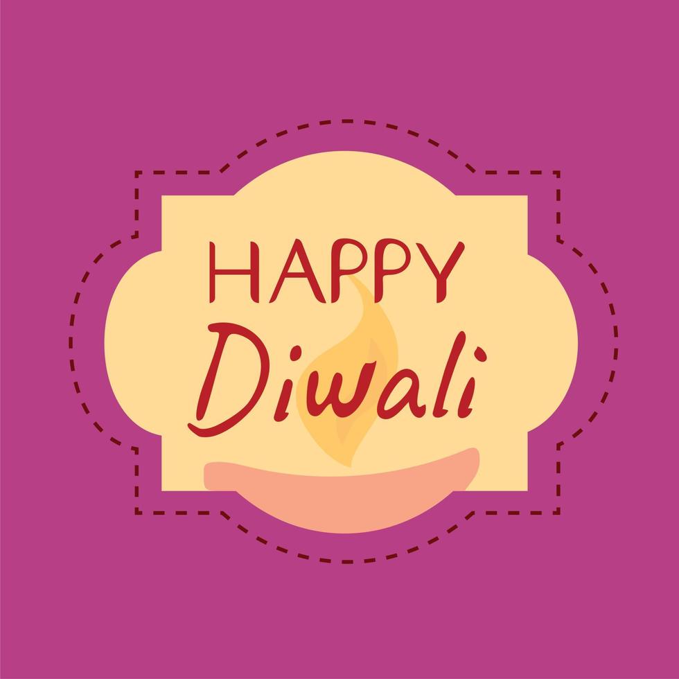 feliz diwali tarjetas de felicitación de lujo. India festival of lights colección de plantillas de invitaciones navideñas con letras dibujadas a mano y lámparas diya doradas. ilustración vectorial. vector