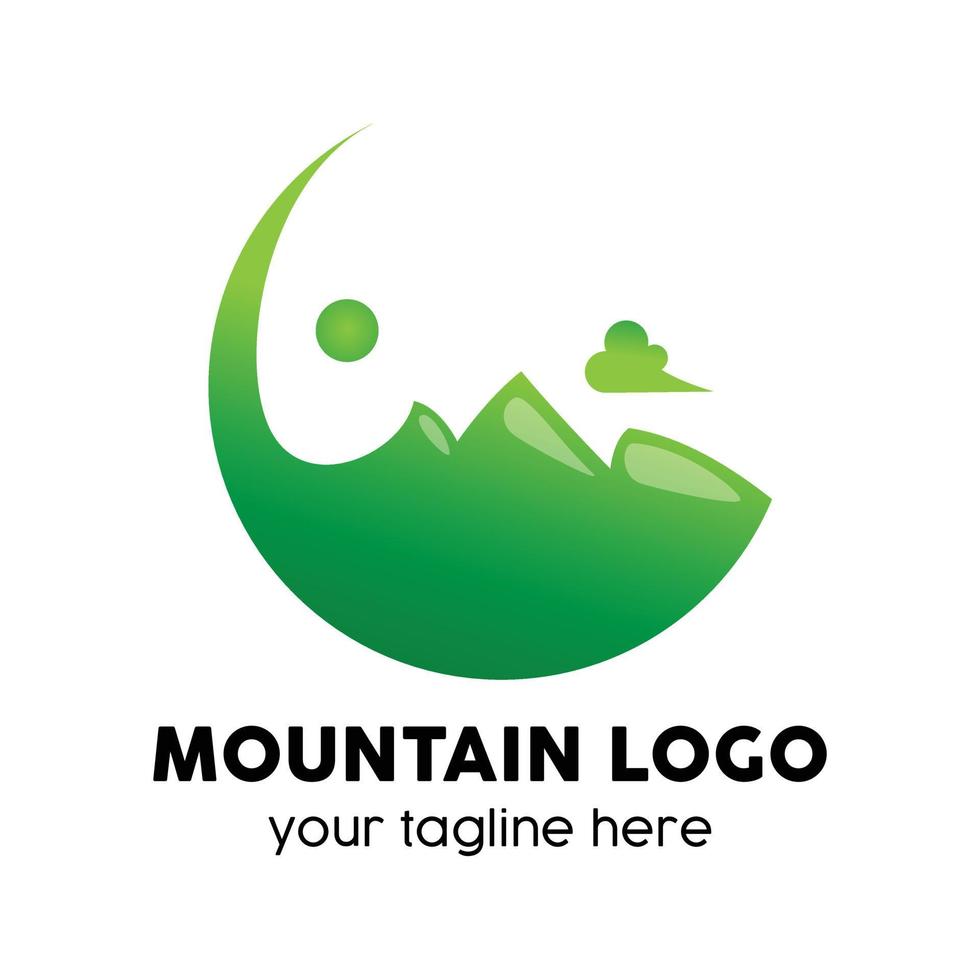 concepto de diseño moderno de logotipo de montaña vector