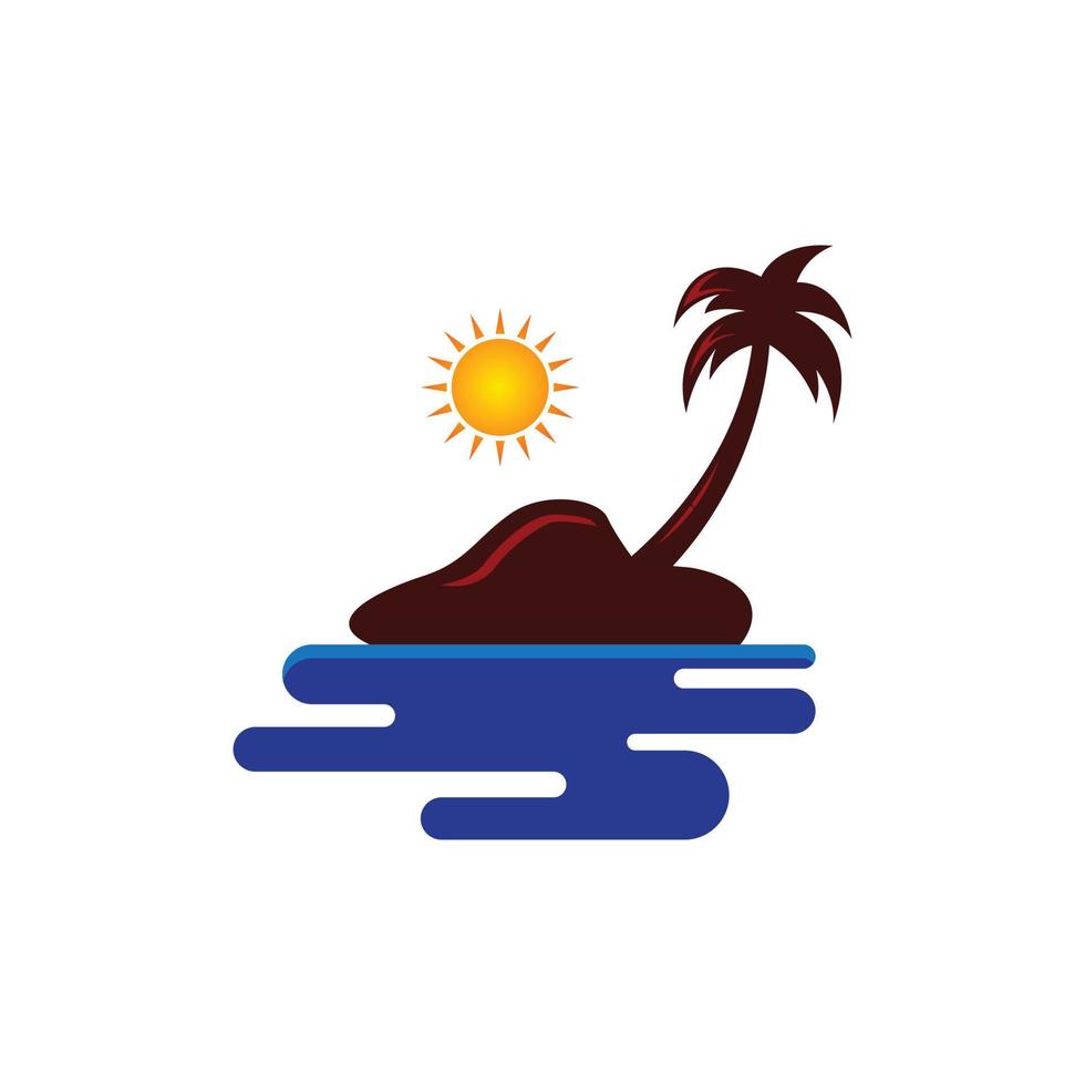 diseño de concepto moderno de logotipo de playa vector