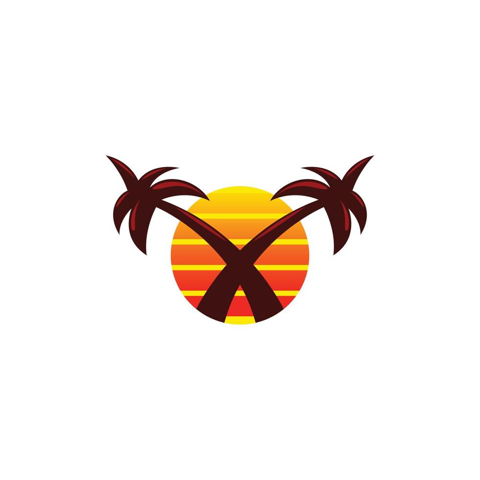 beach logo modern concept design vector