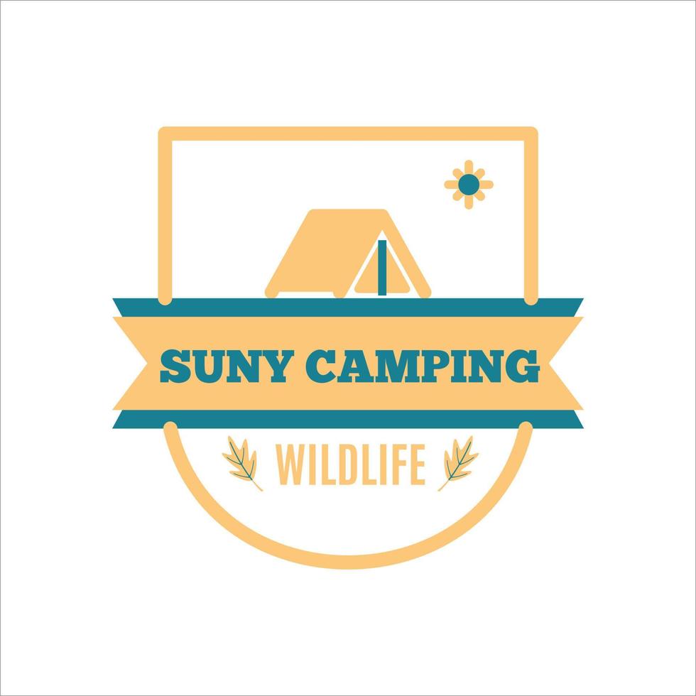 logo illustration of camping and adventure in the wild and mountains vector