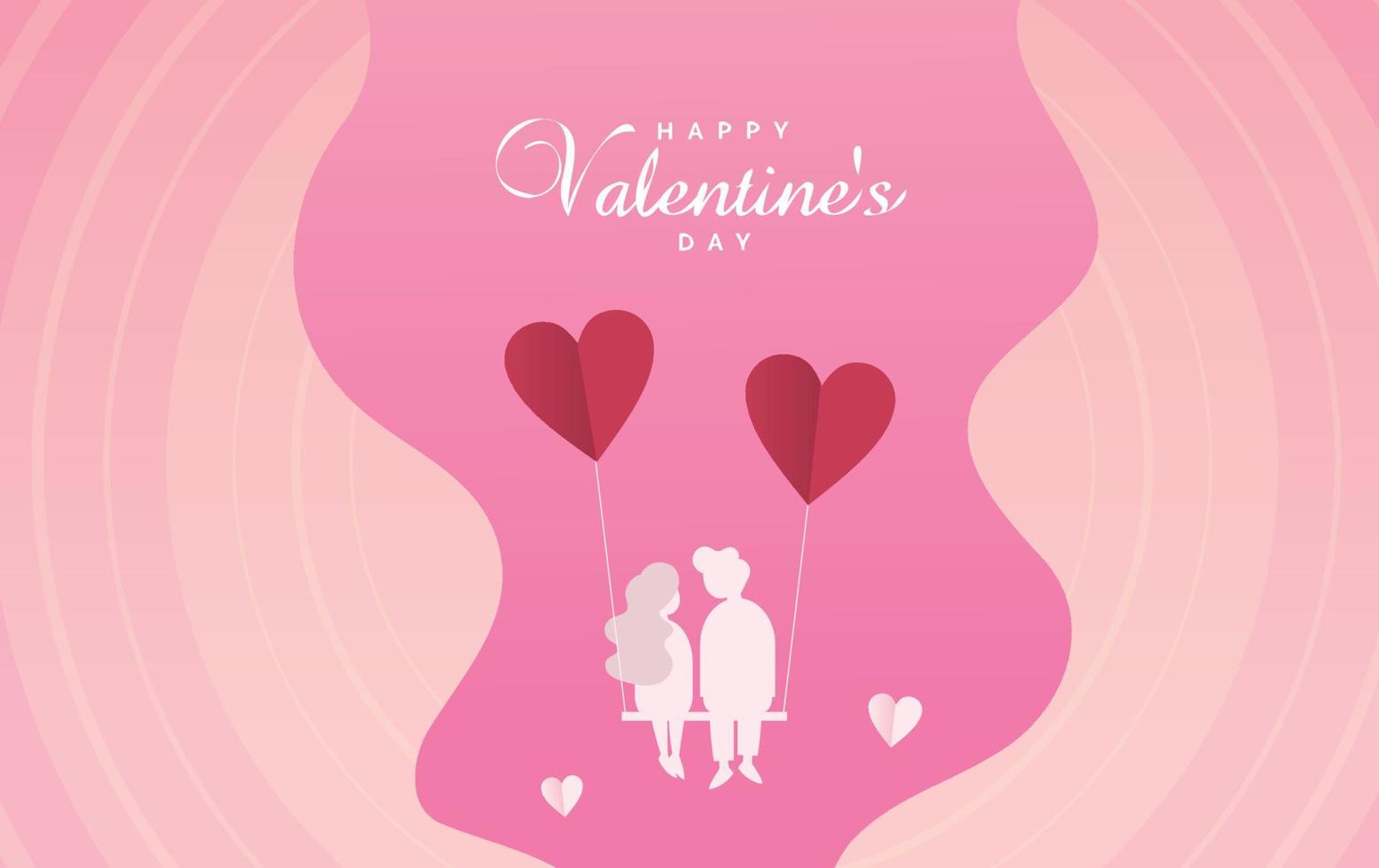 valentines day gradient red beautiful couple background vector