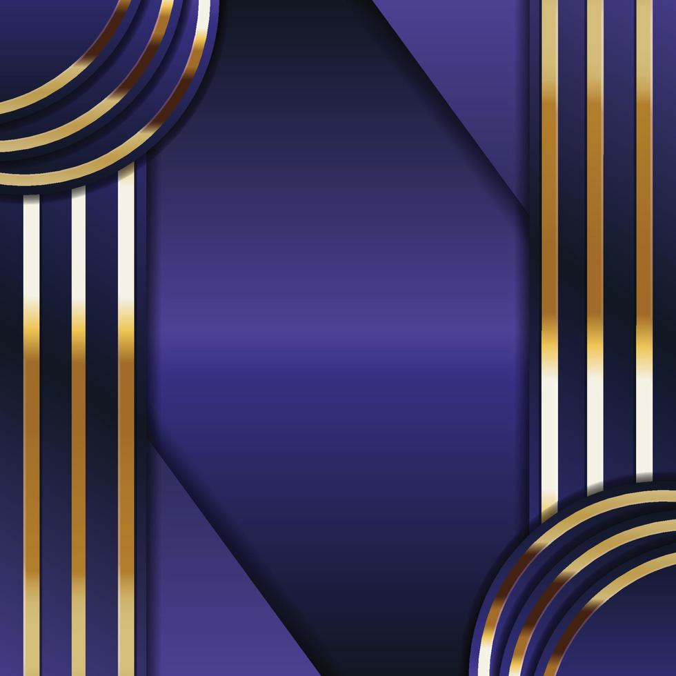 Vector color abstract geometric banner with gold shapes.