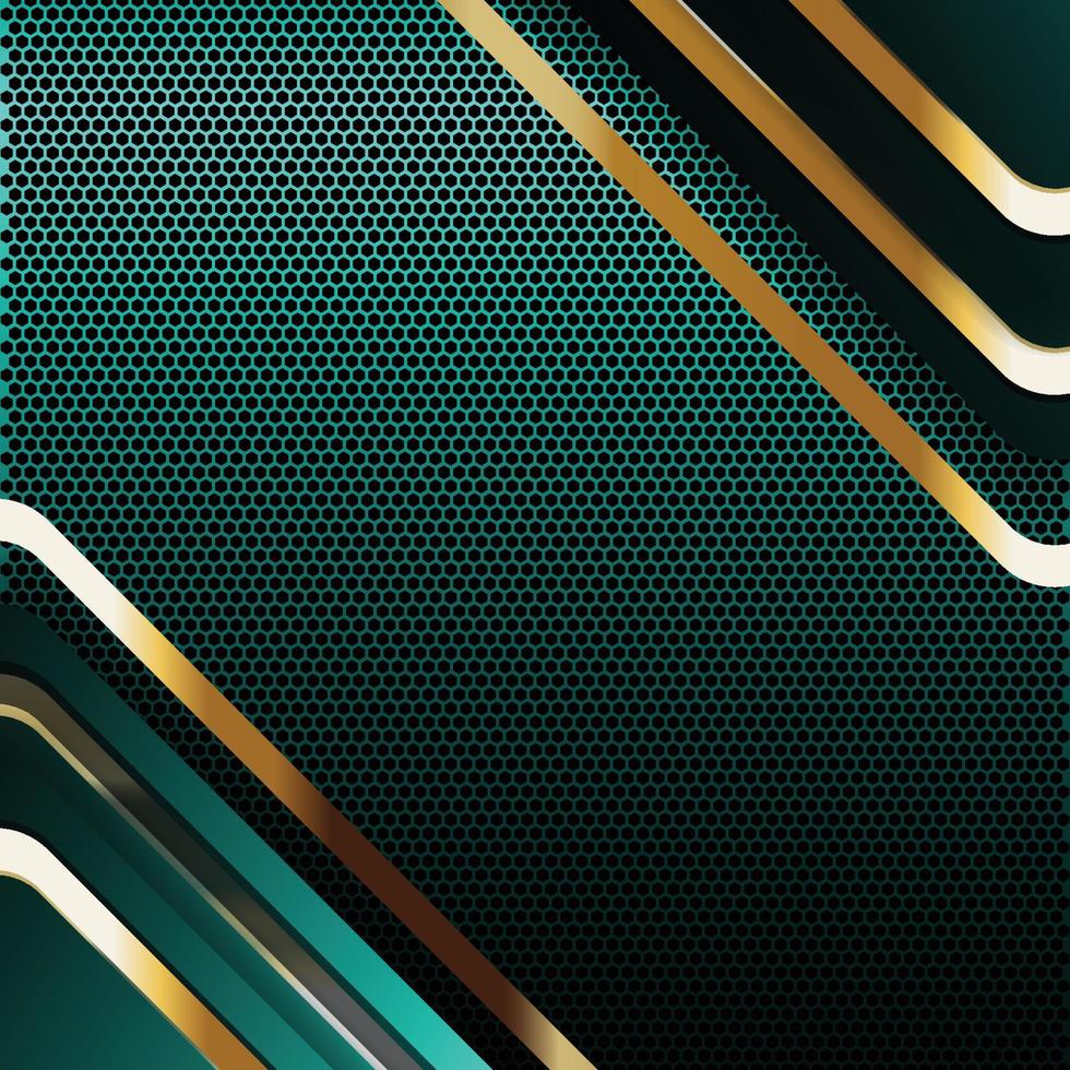Vector color abstract geometric banner with gold shapes.