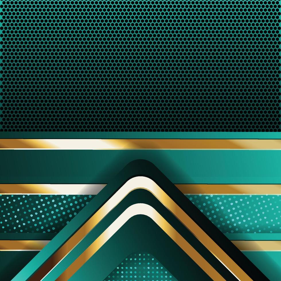 Vector color abstract geometric banner with gold shapes.