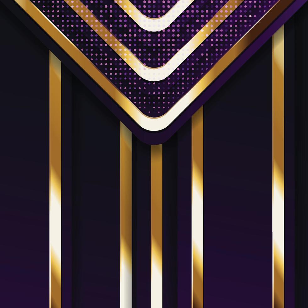 Vector color abstract geometric banner with gold shapes.