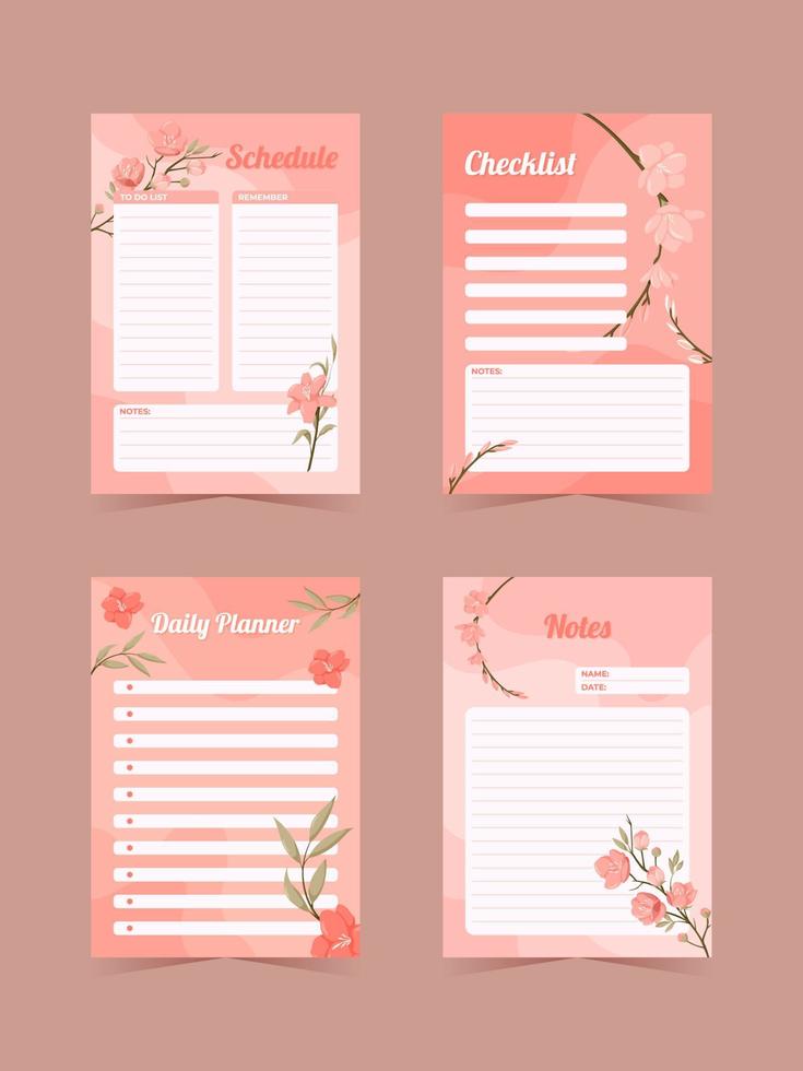 Spring Cherry Blossom Journal Template vector