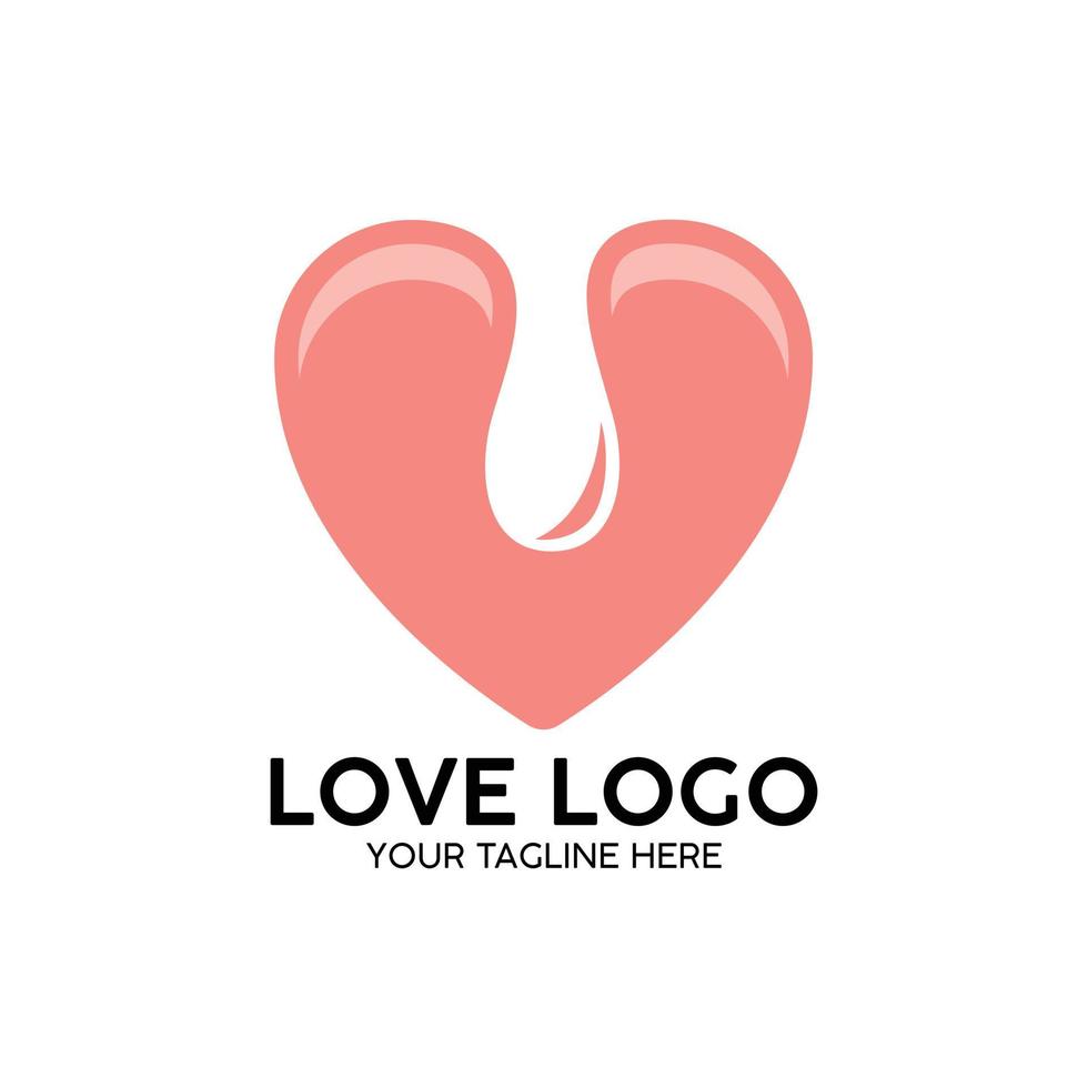 love logo pink modern concept design vector