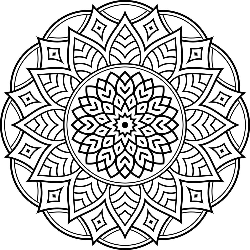 Circular pattern simple mandala for Henna, Mehndi, tattoo, card, print,  cover, banner, poster, brochure, decoration in ethnic oriental style for  coloring book page. 5901689 Vector Art at Vecteezy