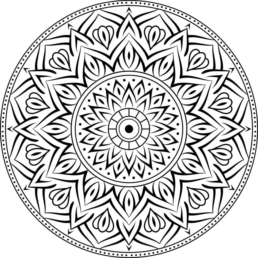 Ornamental luxury circular pattern mandala design for coloring vector