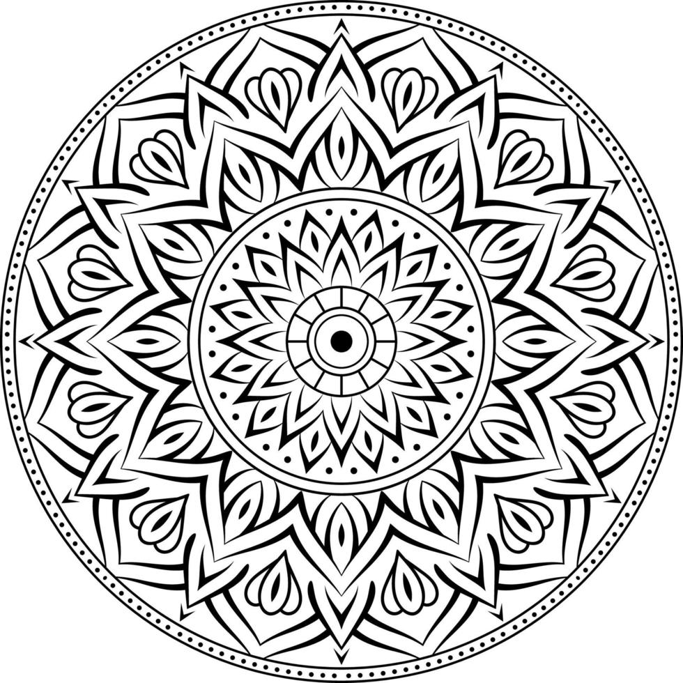 Ornamental luxury circular pattern mandala design for coloring vector