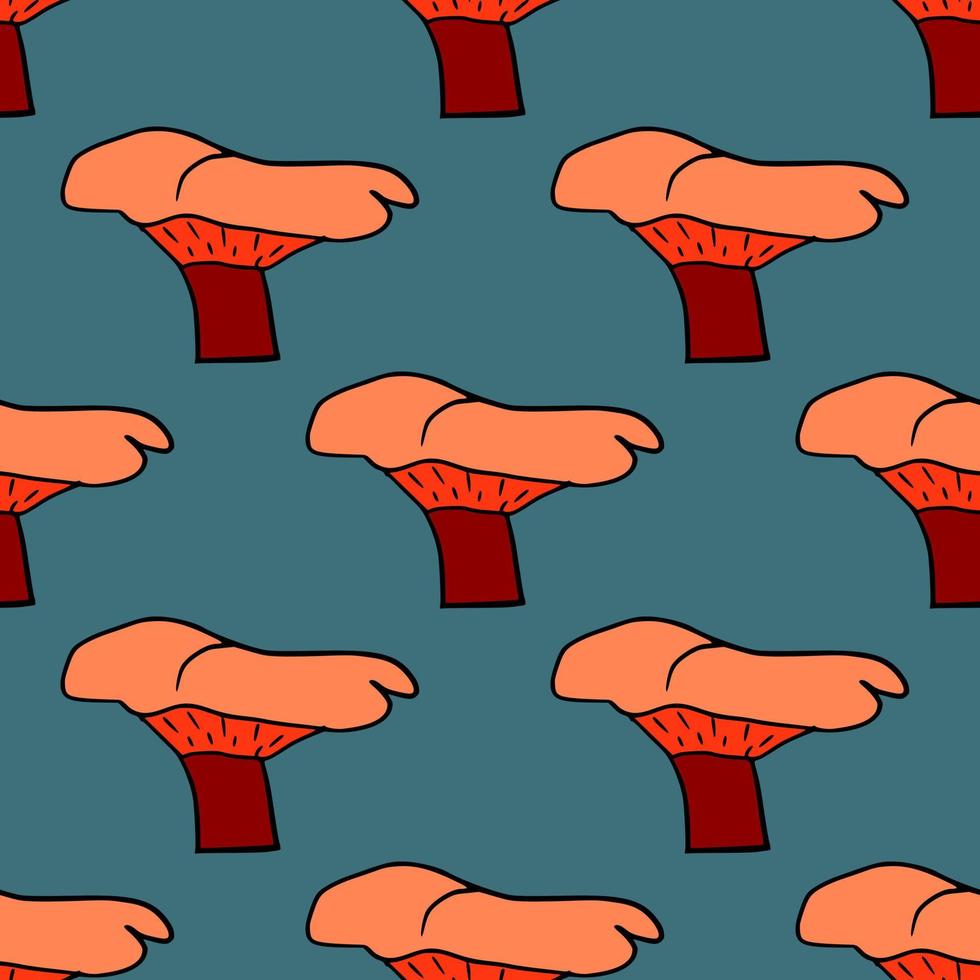 Mushrooms seamless pattern. Plant background. vector