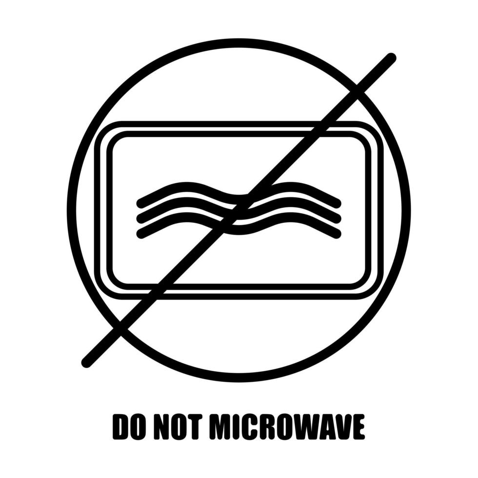 Microwave oven safe inscriptions isolated on white background. Icon warning for cookware in ink style. vector