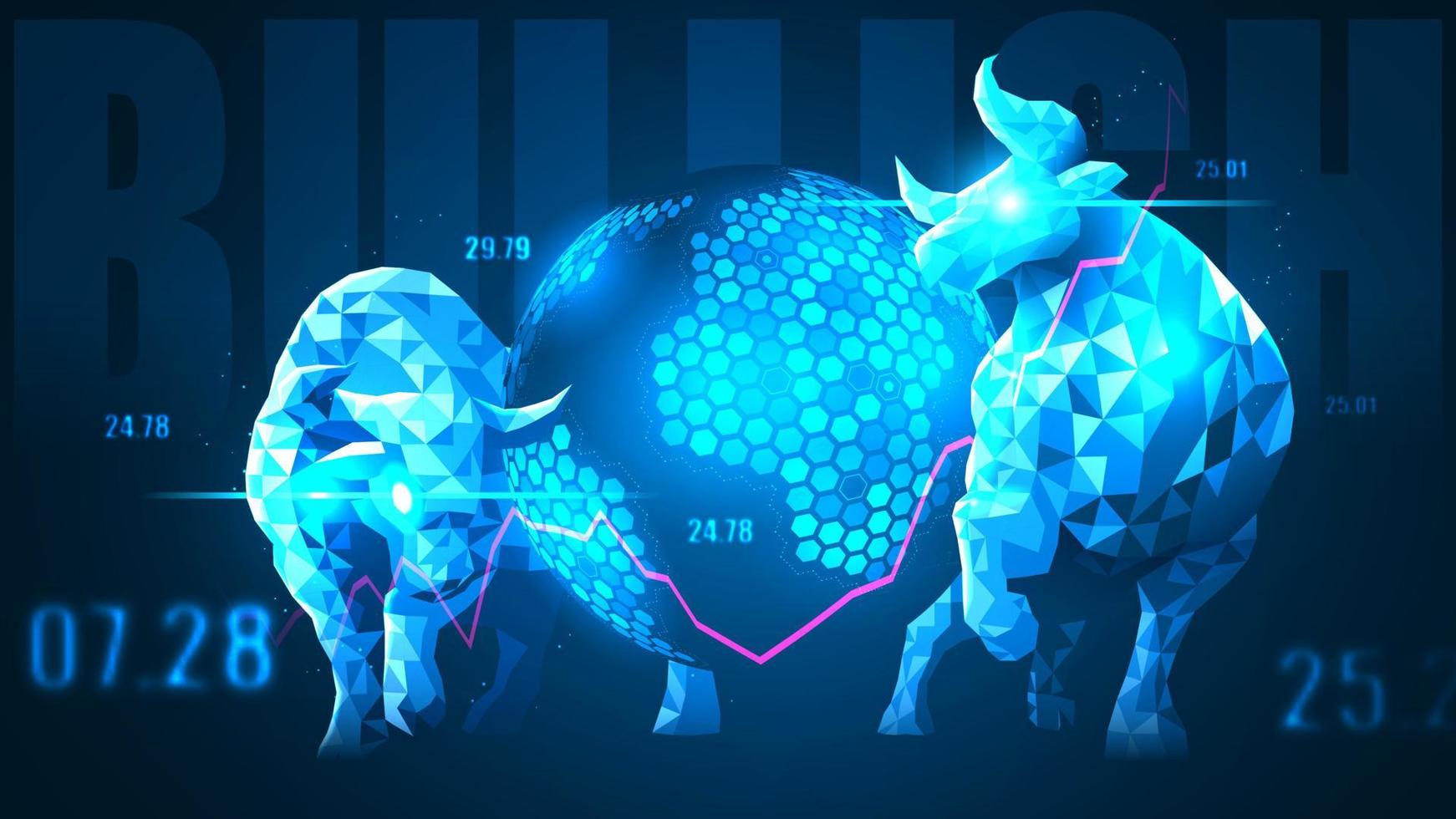Concept art of Global Financial Bullish trend in futuristic idea suitable for Stock Marketing or Financial Investment vector
