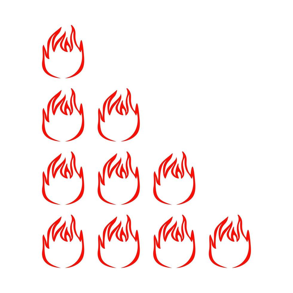 indicador de fuego el grado de nitidez del plato aislado sobre fondo blanco. vector