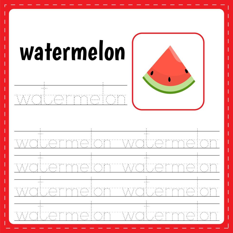 Writing letters. Tracing page. Practice sheet. Worksheet for kids. vector