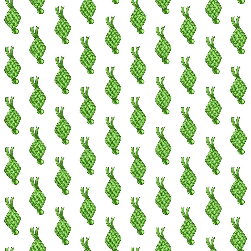 Seamless Ketupat Food Pattern background Premium Vector Illustration