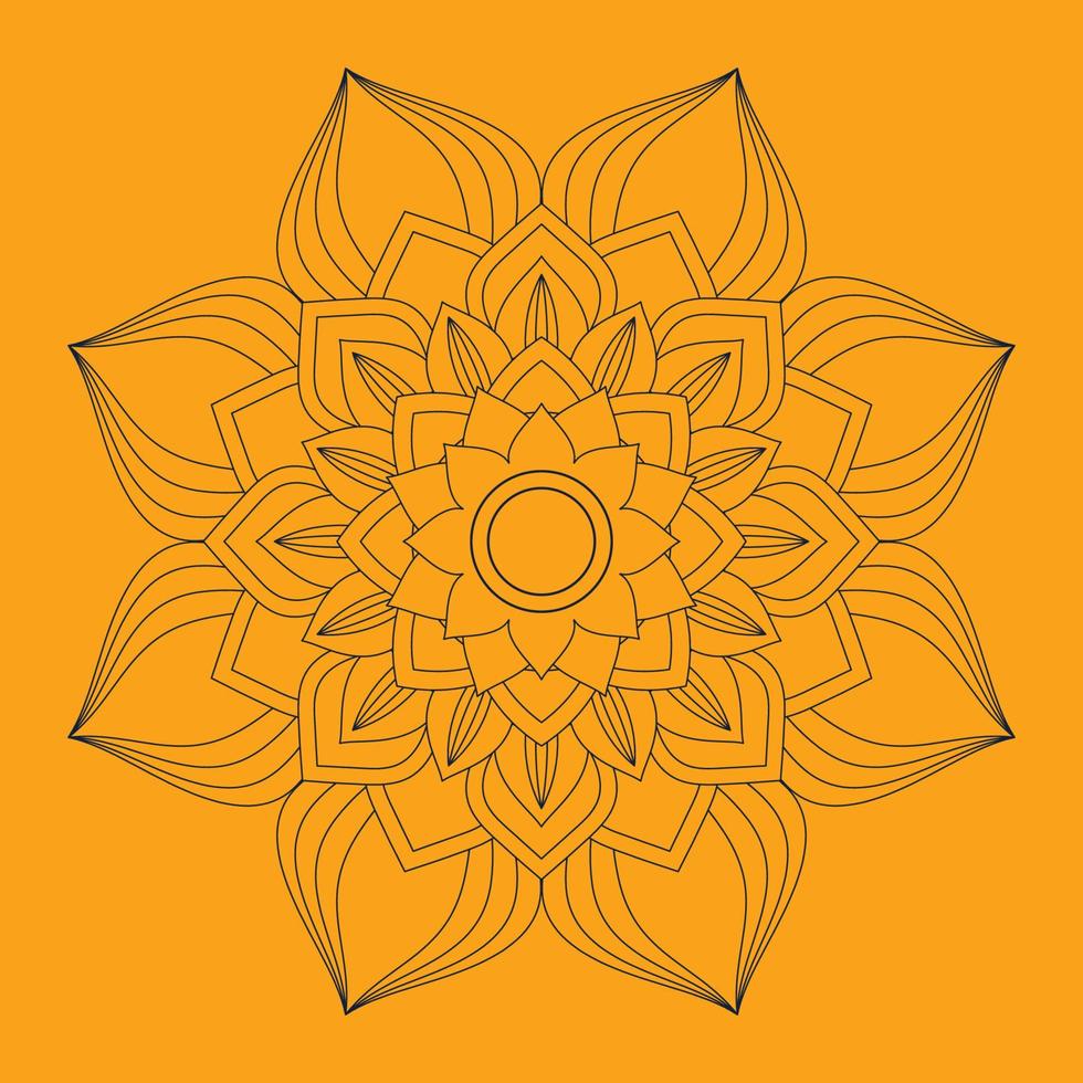 Circular Mandala Coloring page template vector