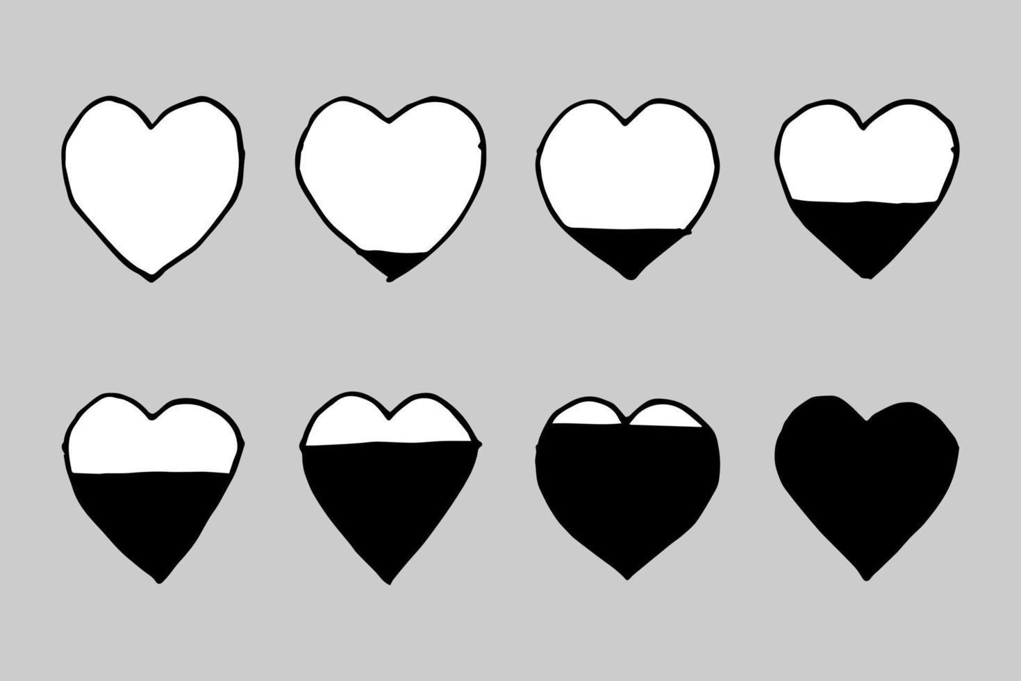 love level from empty to full. Vector illustration.