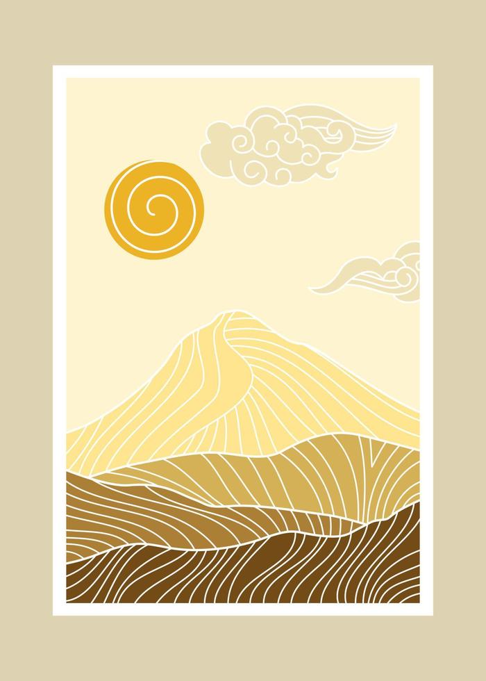 abstract mountain painting, Abstract background, Premium Vector