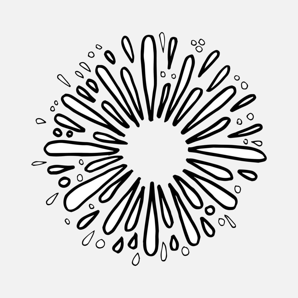 starburst hand drawn, vector illustration.
