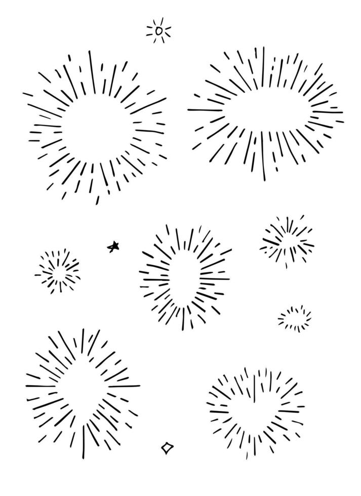 starburst hand drawn, vector illustration.