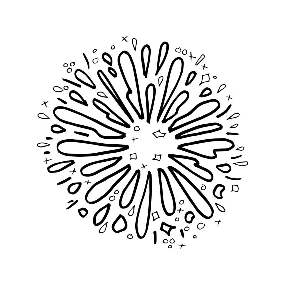 starburst hand drawn, vector illustration.