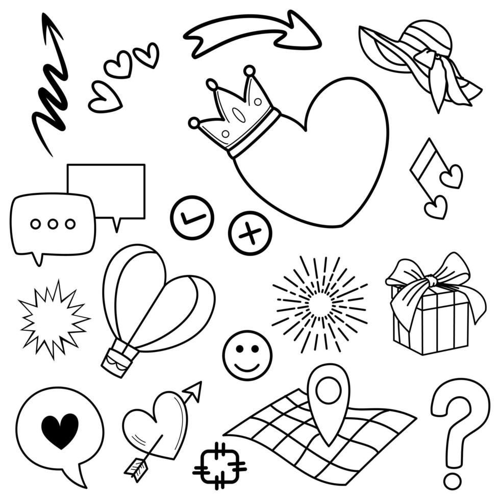 Doodle element vector set, for concept design.