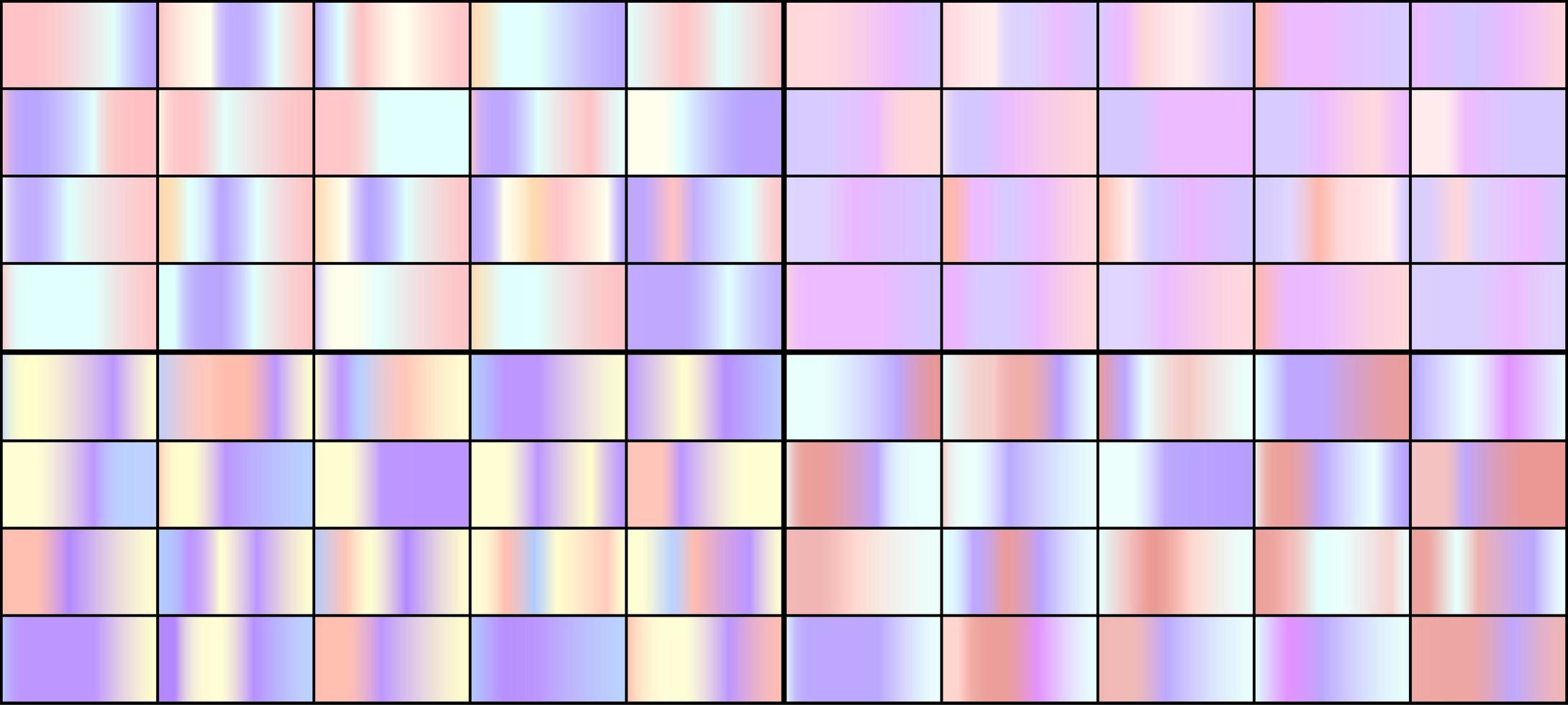 vector conjunto de gradientes holográficos de neón de colores.