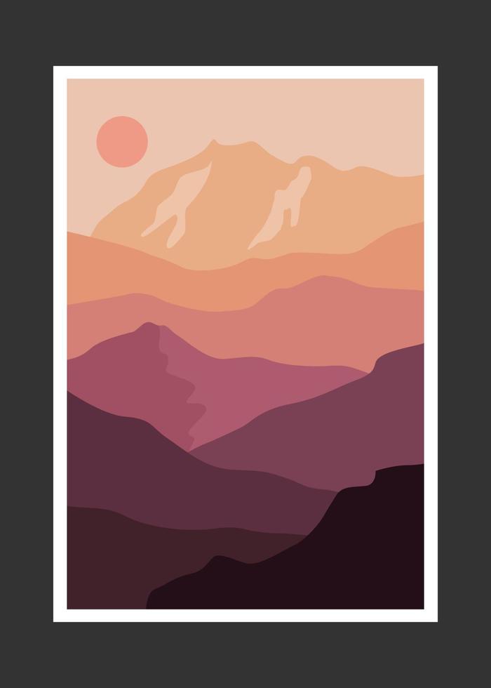 abstract mountain painting, Abstract background, Premium Vector