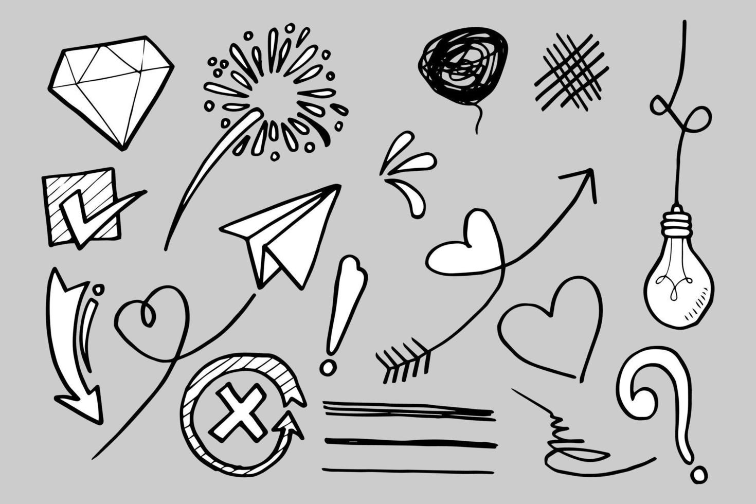 Doodle element vector set, for concept design.