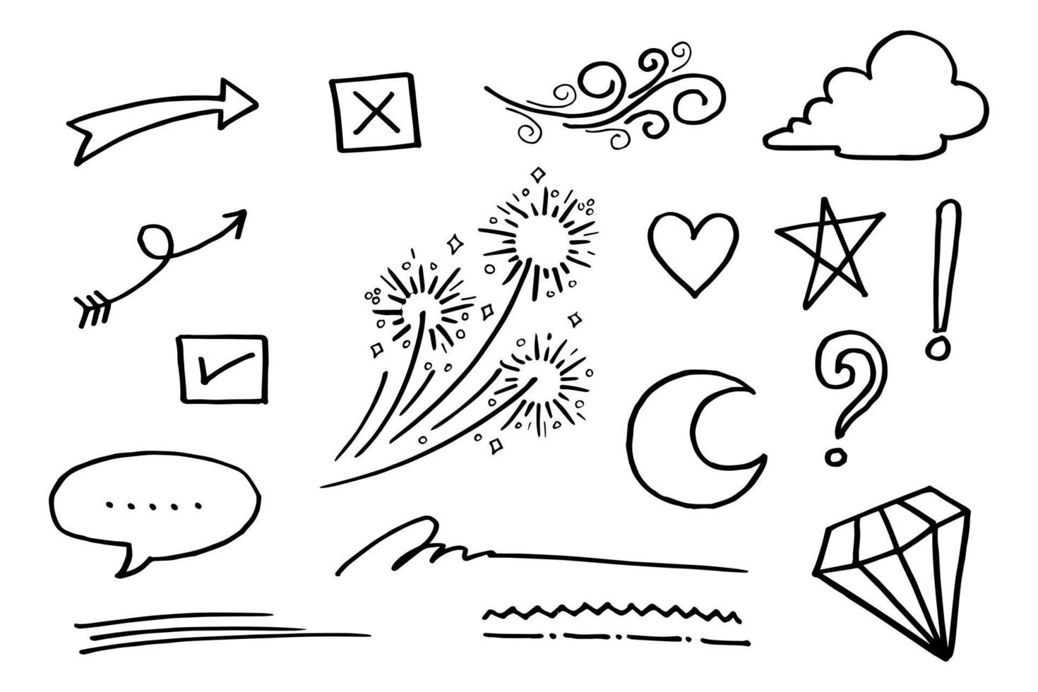 Doodle element vector set, for concept design.