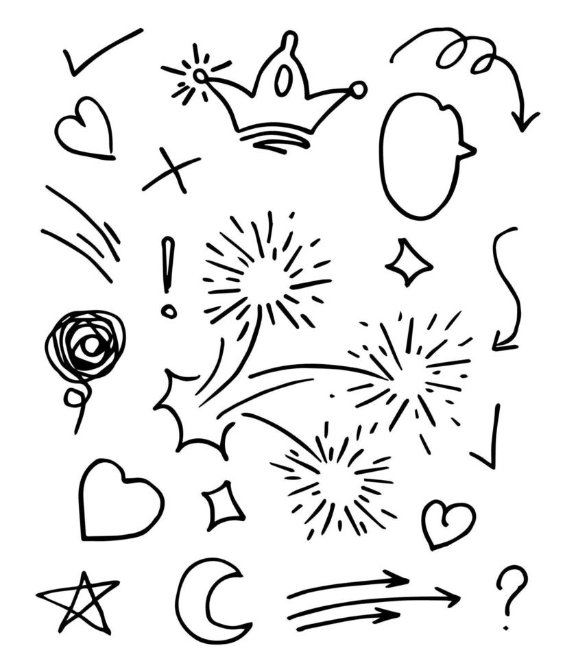 Doodle element vector set, for concept design.
