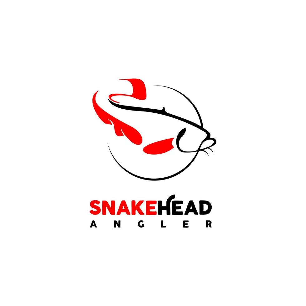 fishing logo snake head fish vector simple modern angler icon design template