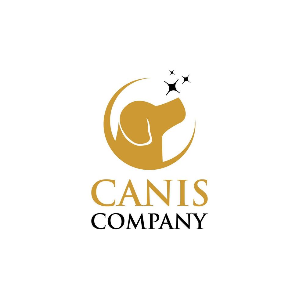 Business logo design animal and pet care veterinary with dog head vector