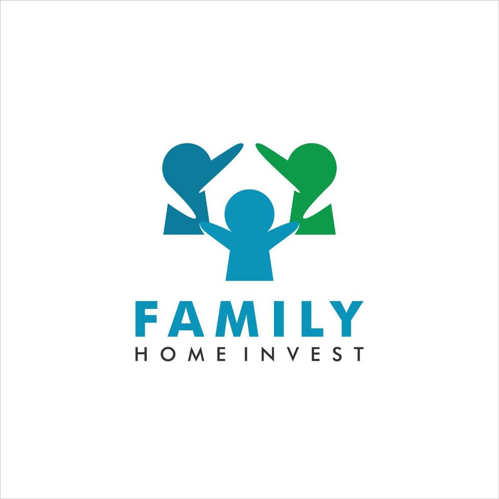 Business logo design of family housing investment vector graphic