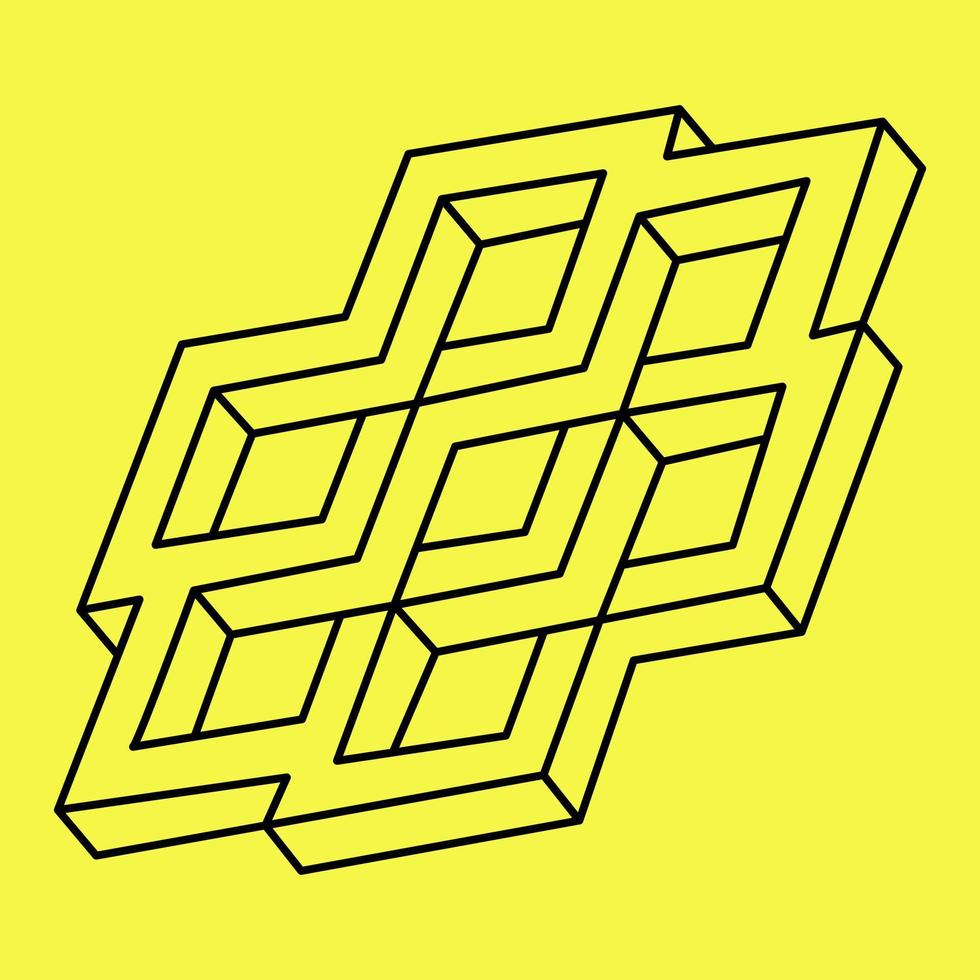 Impossible shapes. Creative figure business company logo. Vector illustration. Optical illusion.