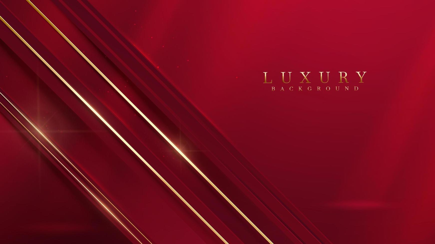 Red luxury background with gold line decoration and glitter light effect.  5719752 Vector Art at Vecteezy