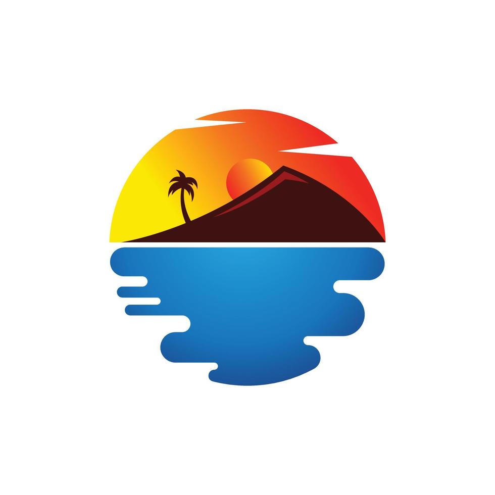 diseño de concepto moderno de logotipo de playa vector