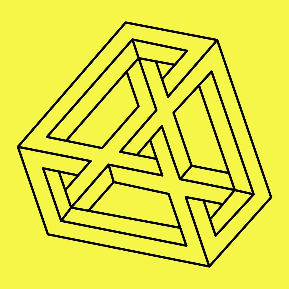Impossible shape. Optical illusion. Sacred geometry. vector