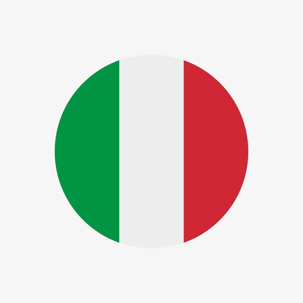 Round italian flag vector icon isolated on white background. The flag of Italy in a circle