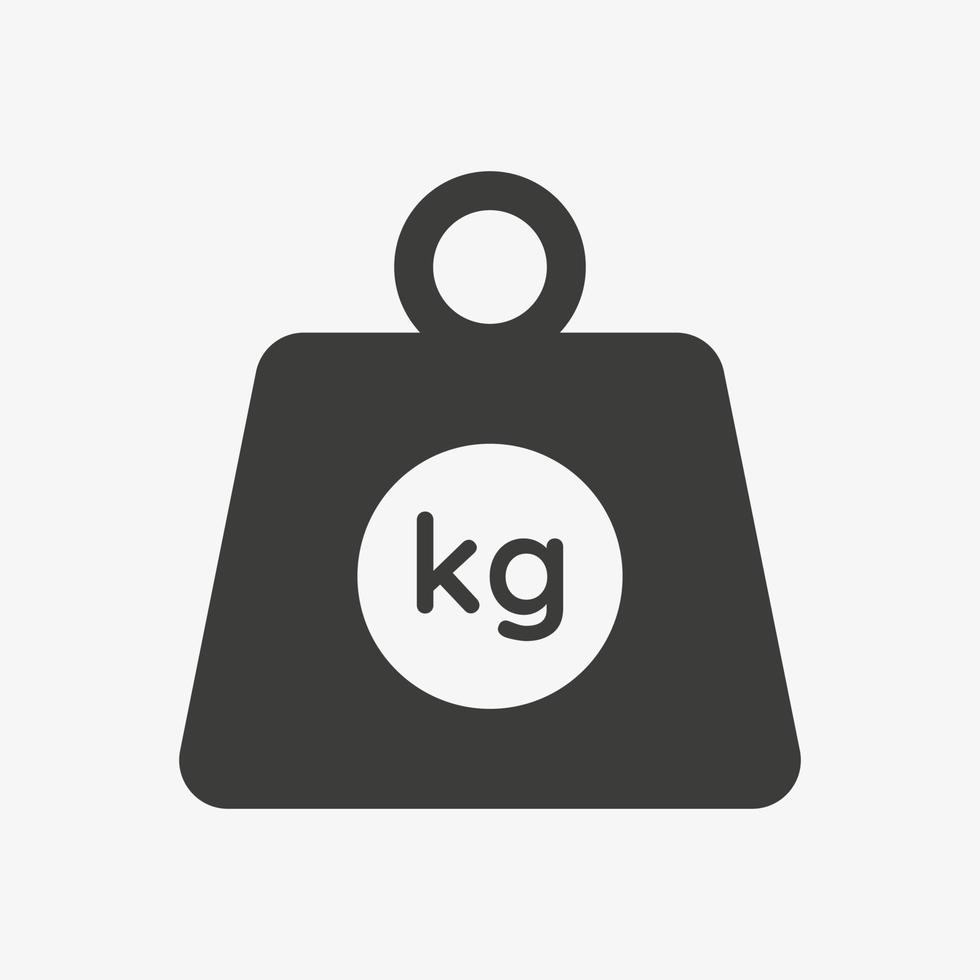 peso en kilogramos icono vectorial aislado sobre fondo blanco vector