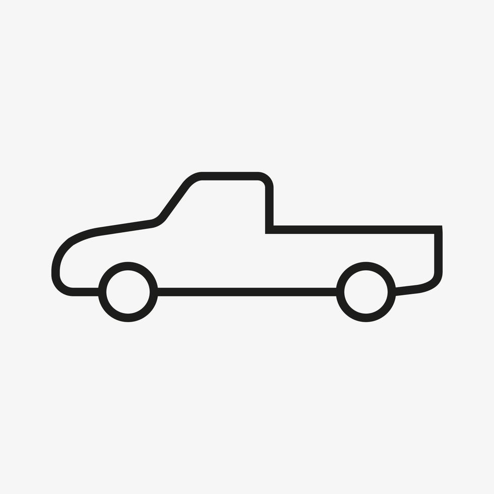 Pickup truck vector line icon. Pickup car pictogram