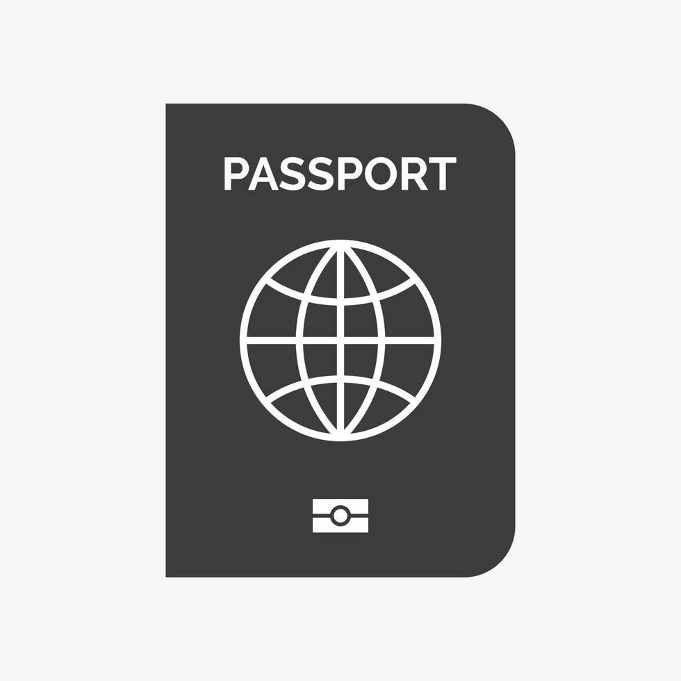 Passport vector icon isolated on white background. Travel sign