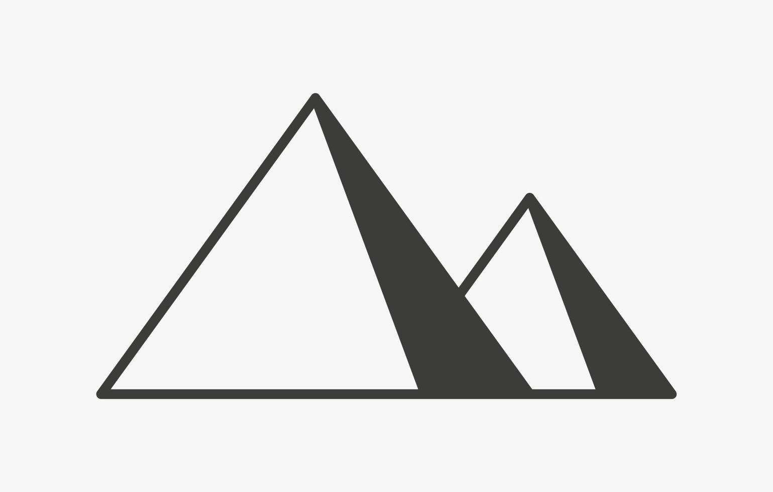 icono de vector de pirámide egipcia aislado sobre fondo blanco