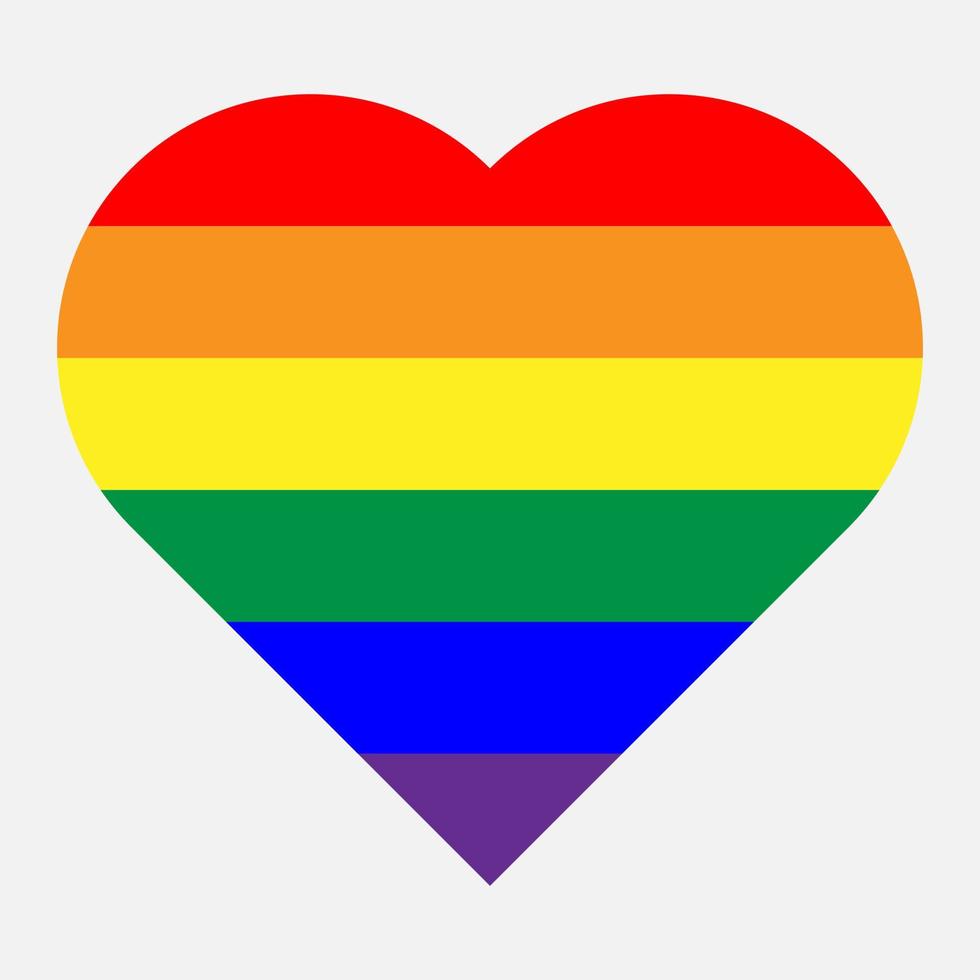 LGBT flag heart vector icon