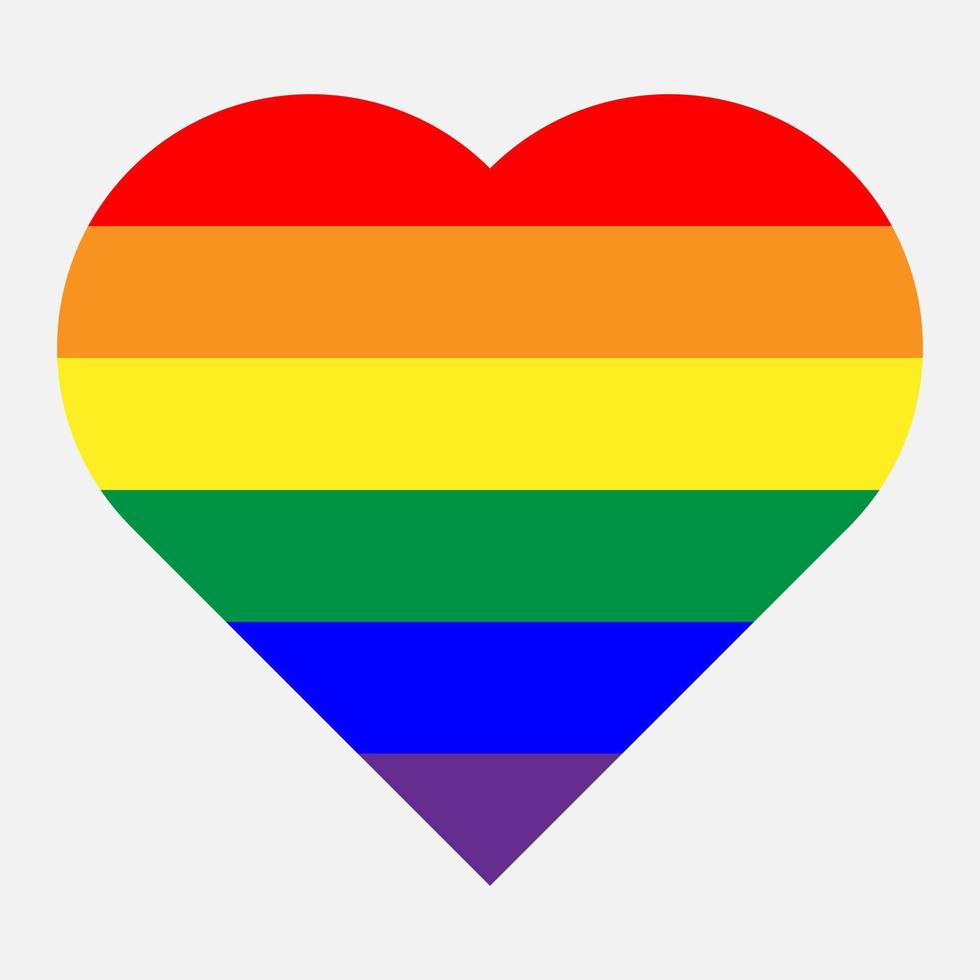 LGBT flag heart vector icon