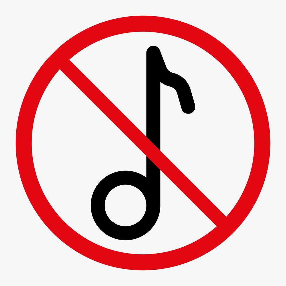No music sign. Vector illustration isolated on white background