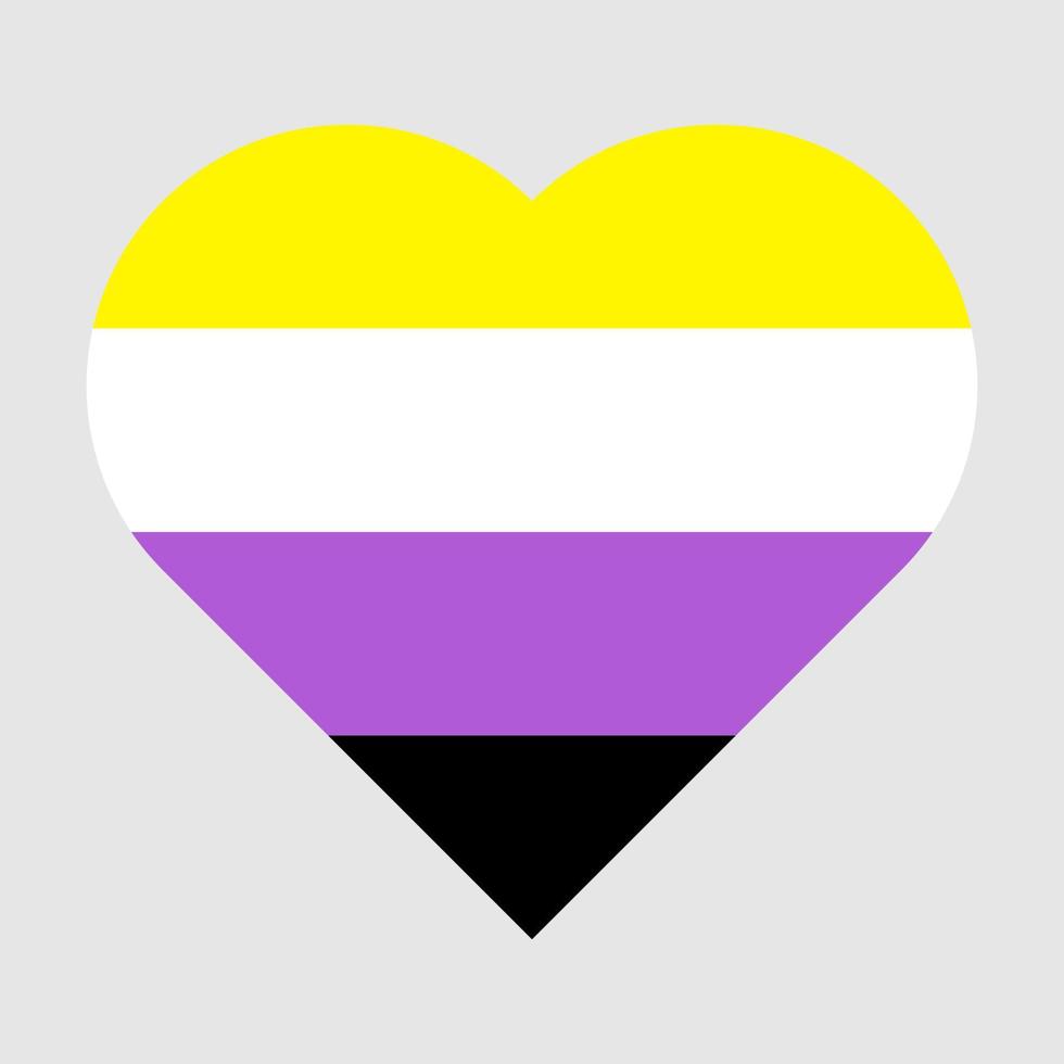 Nonbinary flag heart vector icon