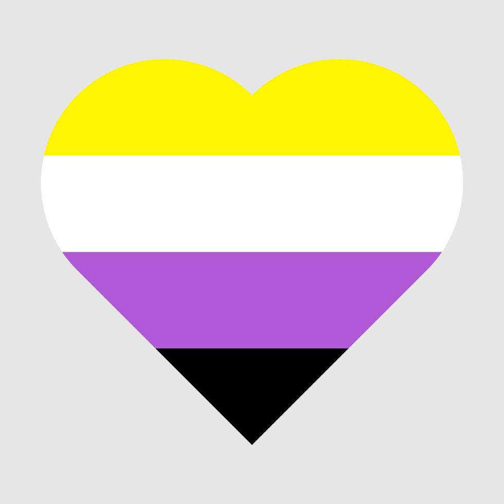 Nonbinary flag heart vector icon